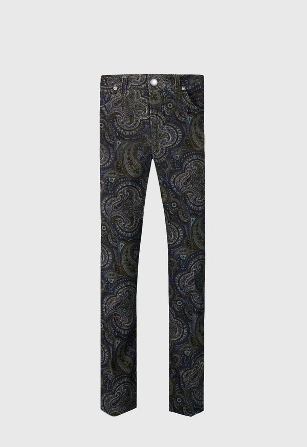 Paul Stuart Corduroy Printed Paisley Five Pocket Pant, image 1