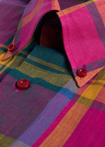 Paul Stuart Linen Madras Sport Shirt