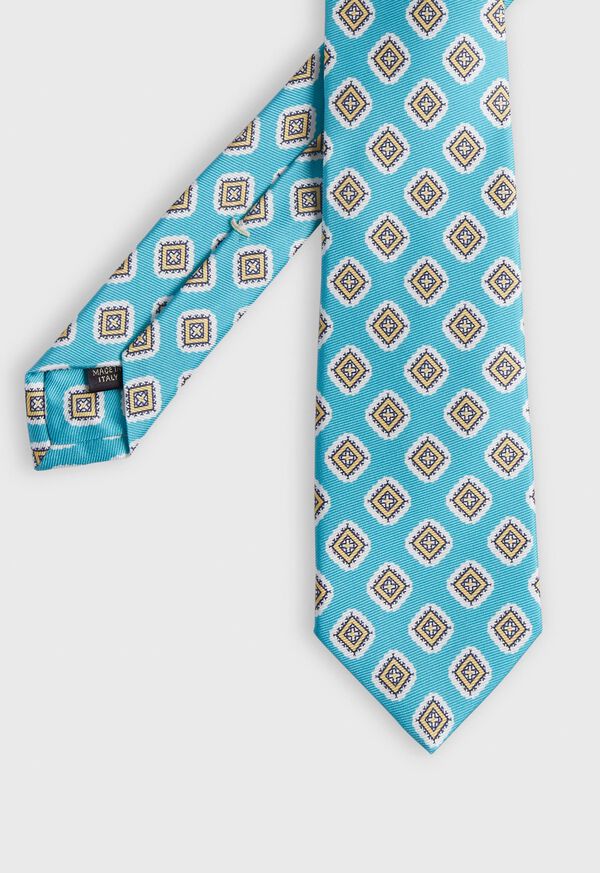 Paul Stuart Printed Silk Large Square Medallion Tie, image 4
