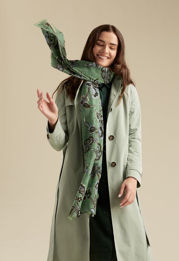 Paul Stuart Green Trench & Scarf, image 1