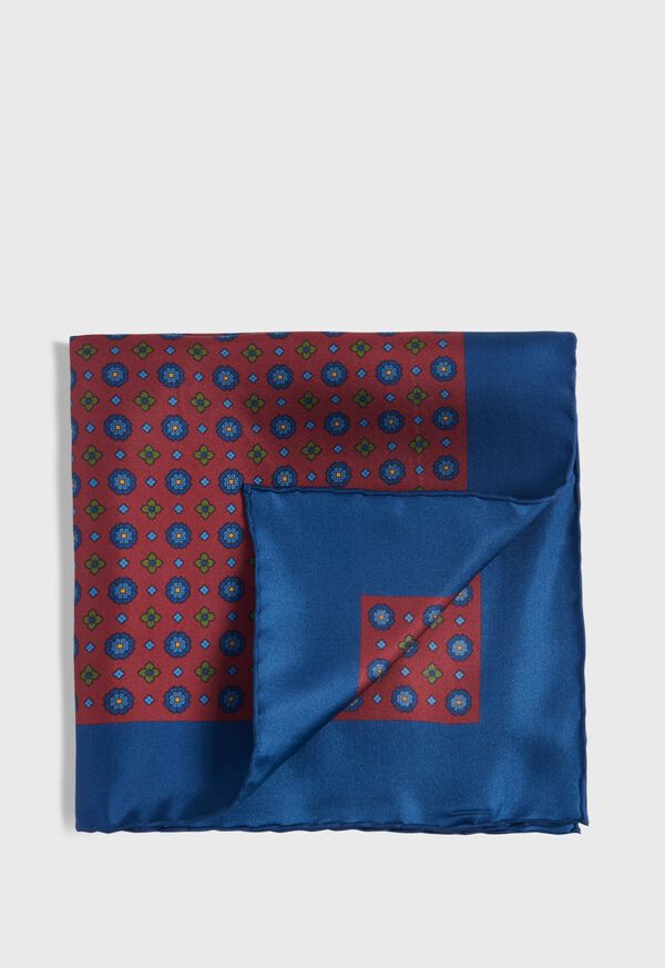 Paul Stuart Printed Silk Medallion Pocket Square, image 1