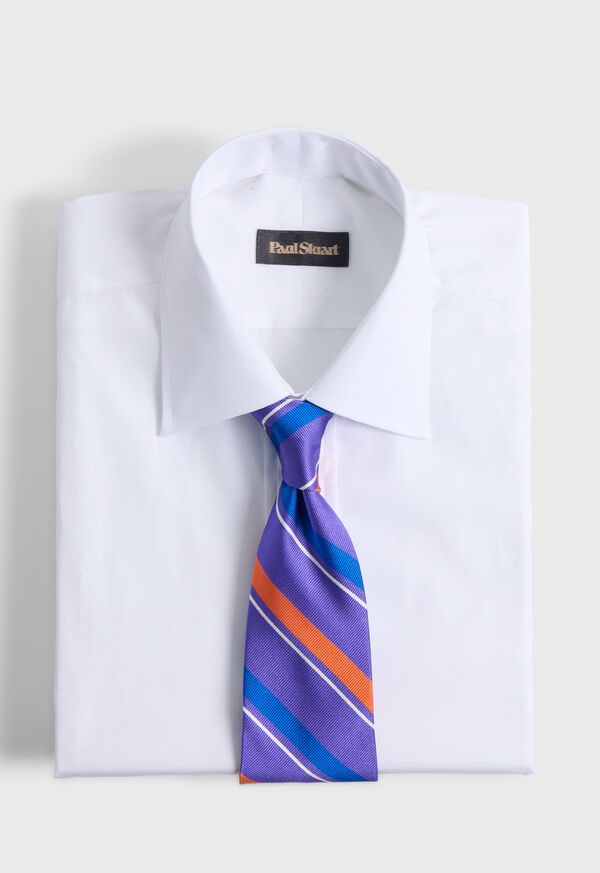Paul Stuart Woven Silk Multi-Color Stripe Tie, image 2