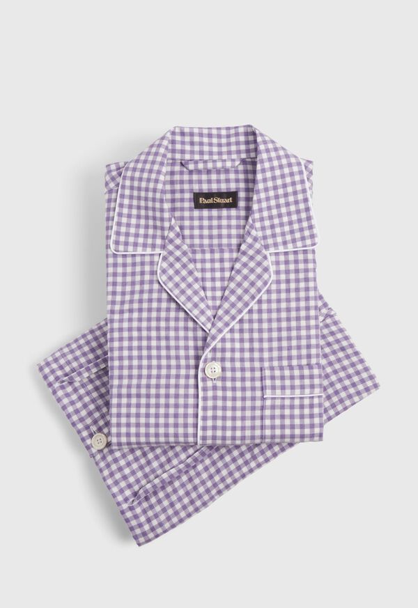 Paul Stuart Brushed Cotton Gingham Pajama, image 1