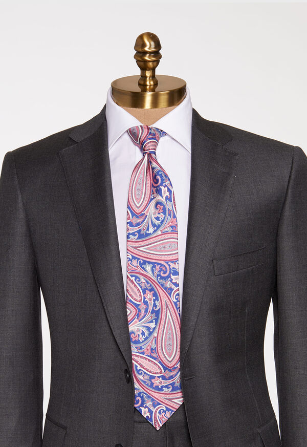 Paul Stuart Paisley Silk and Linen Tie, image 2