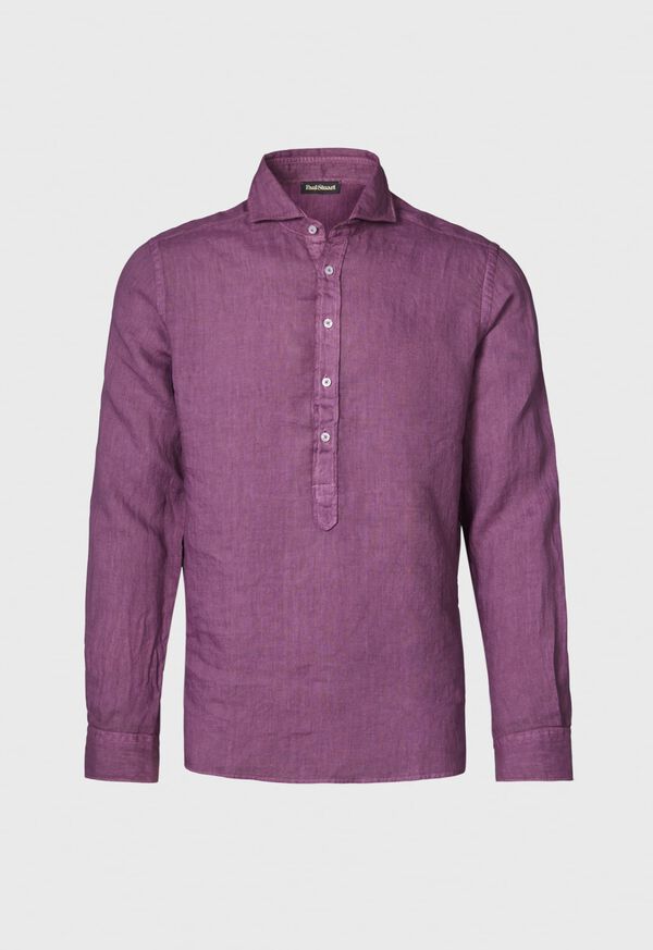 Paul Stuart Washed Linen Pullover Shirt, image 2