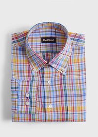 Paul Stuart Linen Multicolor Plaid Sport Shirt, thumbnail 1