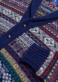Paul Stuart Shetland Wool Fair Isle Cardigan, thumbnail 2