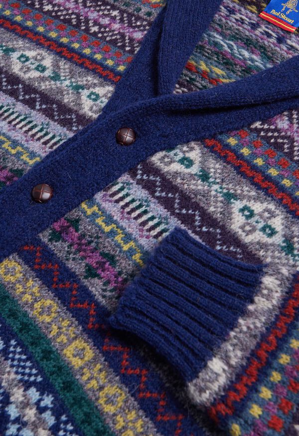 Paul Stuart Shetland Wool Fair Isle Cardigan, image 2