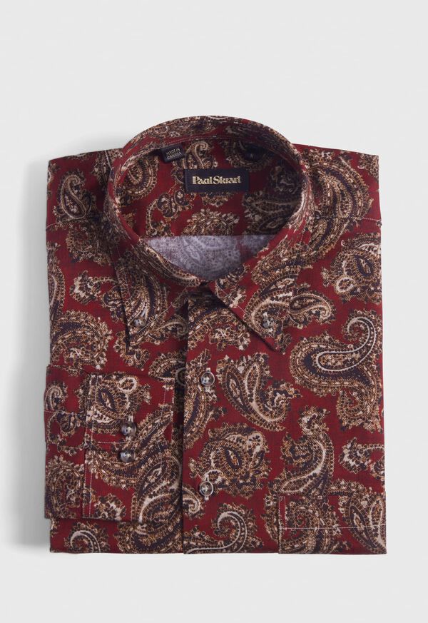 Paul Stuart Cotton Paisley Print Sport Shirt, image 1