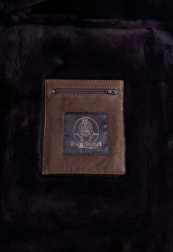 Paul Stuart Cocoa Suede Shearling Coat, image 3