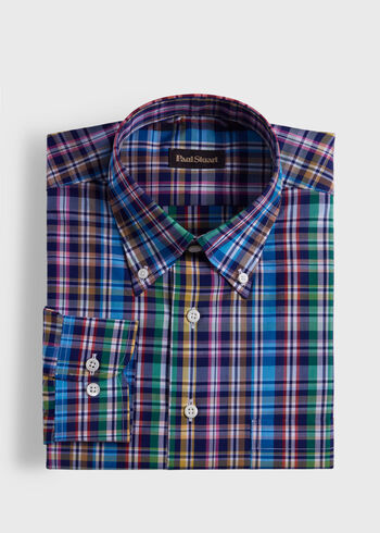 Paul Stuart Cotton Plaid Sport Shirt