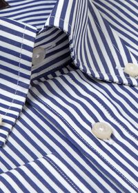 Paul Stuart Navy Bengal Stripe Cotton Dress Shirt, thumbnail 2