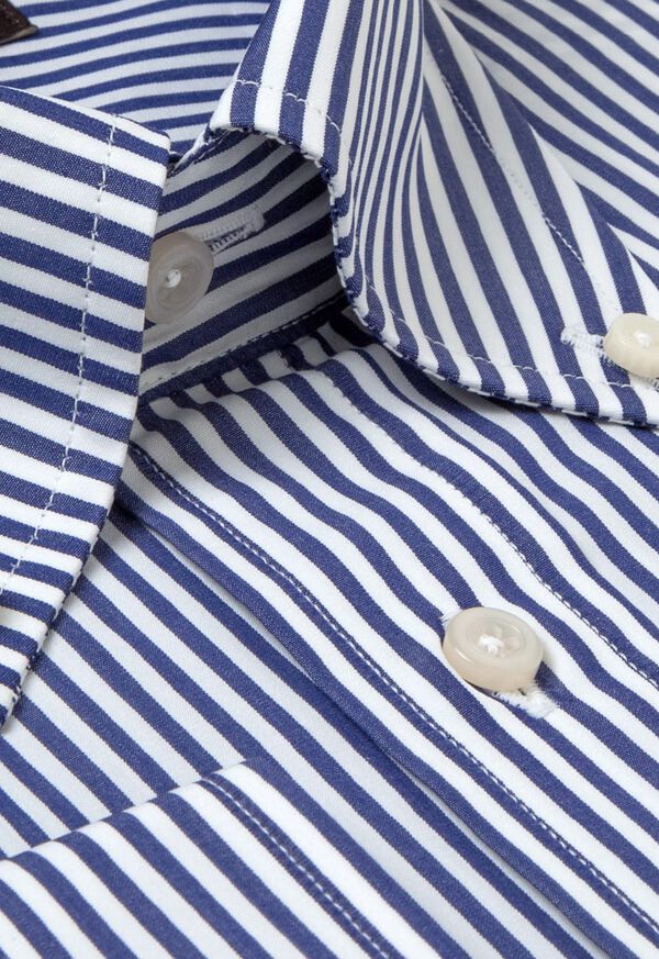 Paul Stuart Navy Bengal Stripe Cotton Dress Shirt, image 2