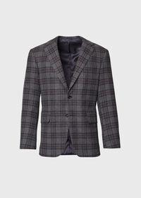 Paul Stuart Grey Plaid Escorial Wool Jacket, thumbnail 1