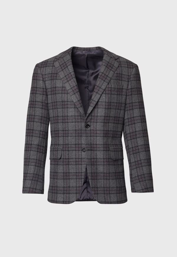 Paul Stuart Grey Plaid Escorial Wool Jacket, image 1