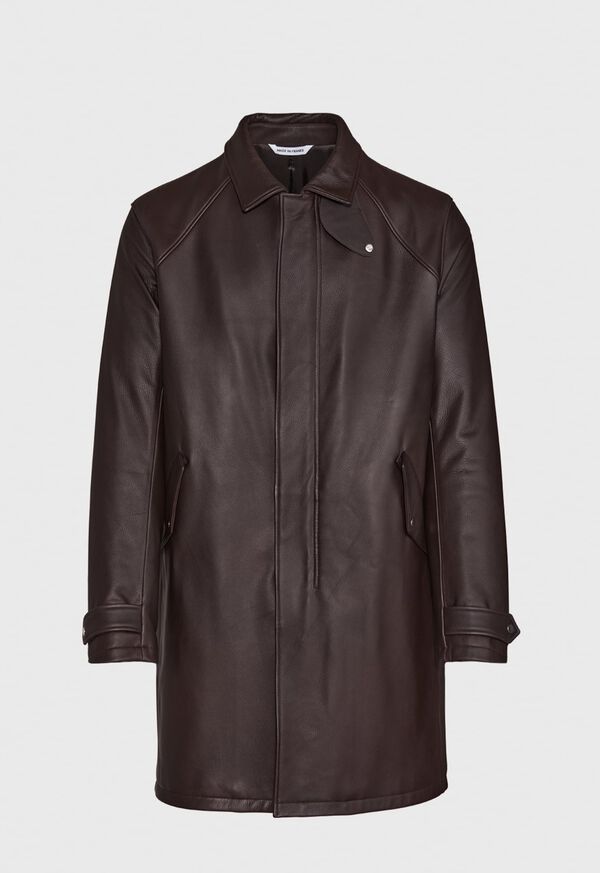 Paul Stuart Leather Zip Up Coat, image 1