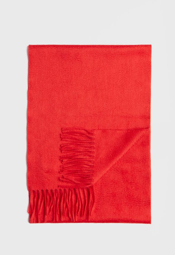 Paul Stuart Cashmere Solid Color Scarf with Embroidered Logo, image 19