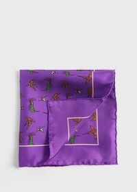 Paul Stuart Silk Hunting Scene Pocket Square, thumbnail 1