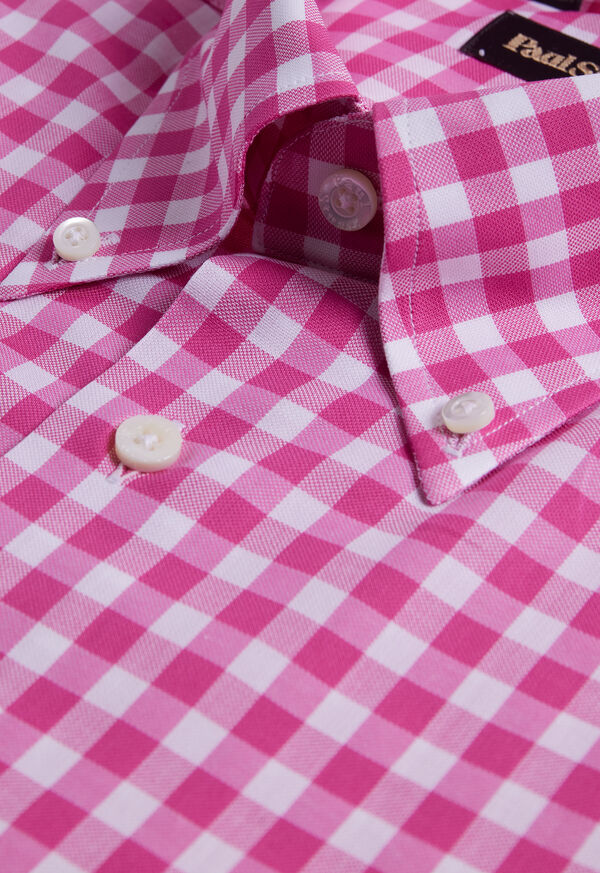 Paul Stuart Cotton Gingham Sport Shirt, image 2