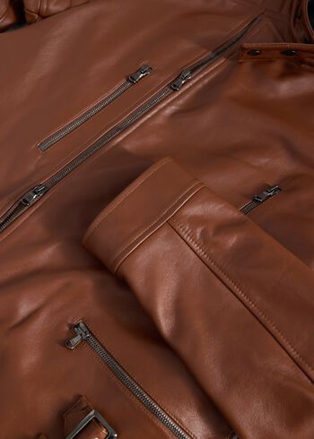 Paul Stuart Leather Motorcycle Jacket