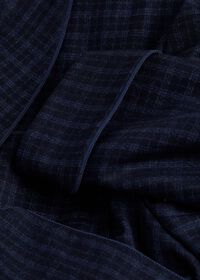 Paul Stuart Navy with Light Blue Graph Check Wool Robe, thumbnail 2