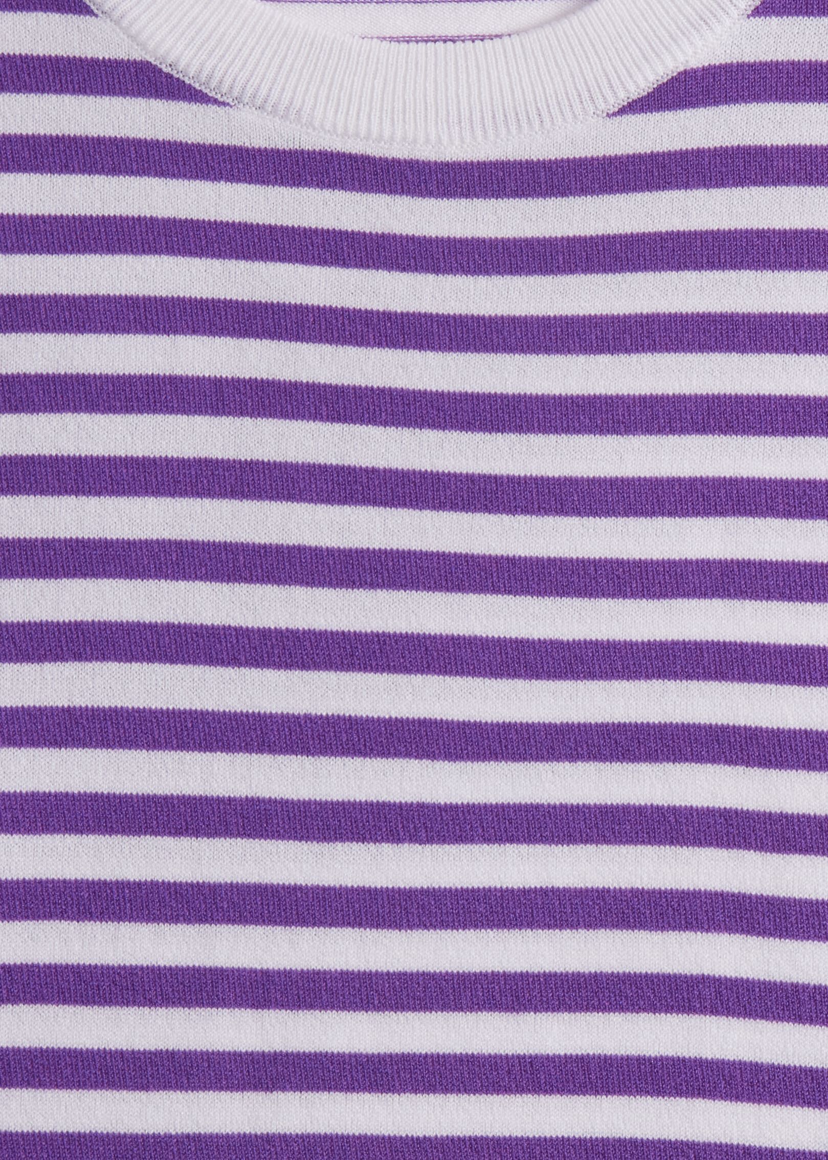 【BAON】[unisex] Pakui Stripe Short Sleeve Knit Knit Fabric Polo Stripe Knitted Short Sleeve Top For Daily