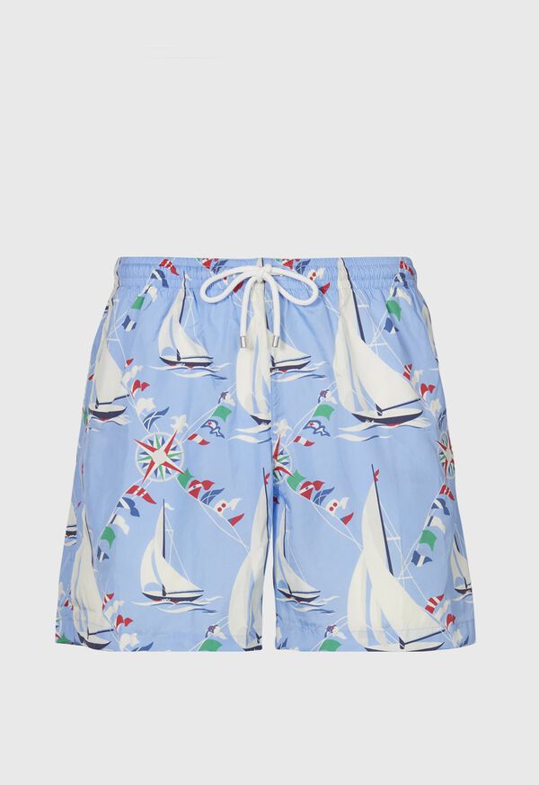 Paul Stuart Sailboat Print Swim Short, image 1