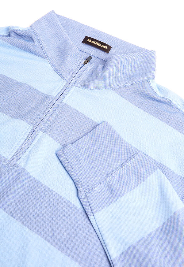 Paul Stuart Pique Rugby Stripe Performance Pullover, image 2