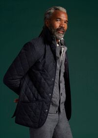 Paul Stuart Quilted Loden Barn Jacket with Corduroy Collar, thumbnail 2