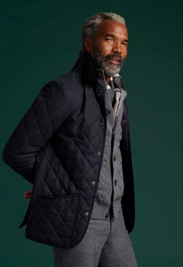 Paul Stuart Quilted Loden Barn Jacket with Corduroy Collar, image 2