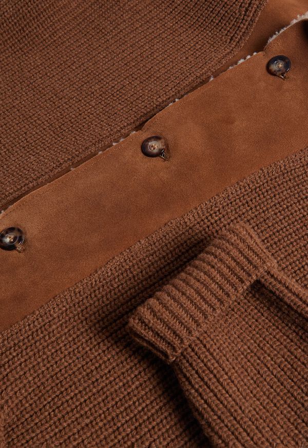 Paul Stuart Shearling Trim Cardigan, image 3