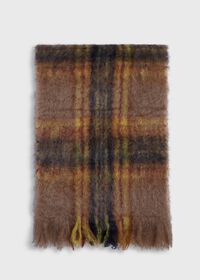 Paul Stuart Tan and Yellow Mohair Plaid Scarf, thumbnail 2