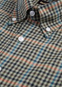 Paul Stuart Small Plaid Flannel Sport Shirt, thumbnail 3