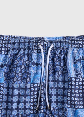 Paul Stuart Patchwork Print Swim Trunk