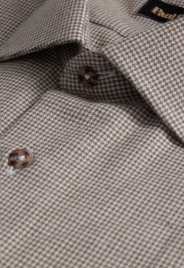 Paul Stuart Brushed Cotton Houndstooth Sport Shirt, image 2