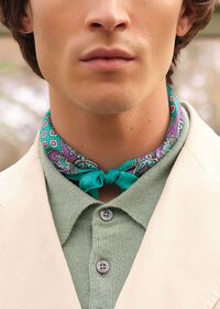 Paul Stuart Silk Twill Medallion Pocket Square, thumbnail 2