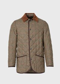 Paul Stuart Quilted Loden Barn Jacket with Suede Collar, thumbnail 1