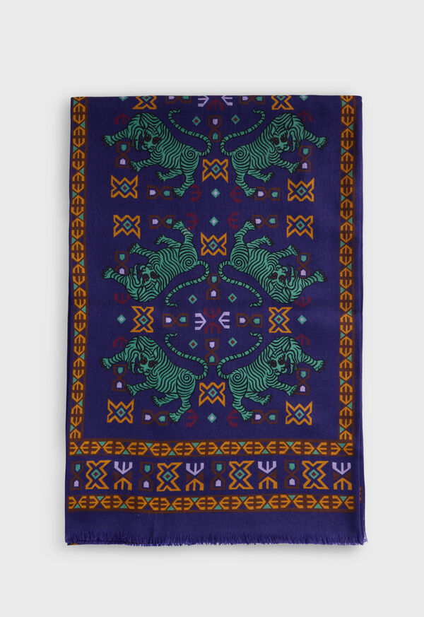 Paul Stuart Wool & Silk Exotic Print Scarf, image 2