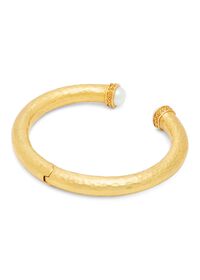 Paul Stuart Julie Vos Catalina Demi Hinge Cuff with Freshwater Pearl Endcaps, thumbnail 2