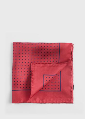 Paul Stuart Silk Twill Dot Print Pocket Square