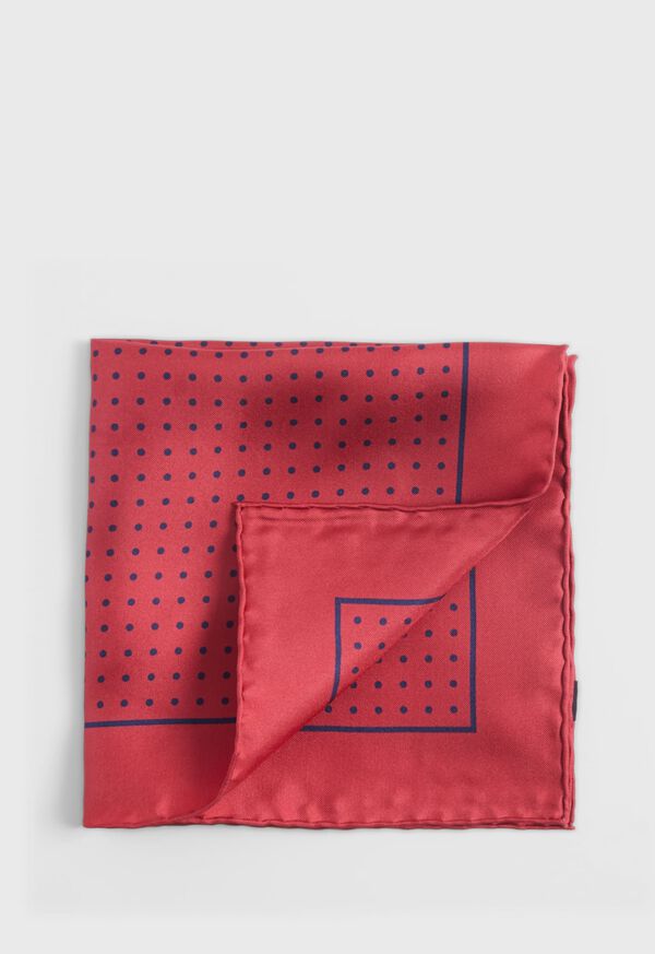 Paul Stuart Silk Twill Dot Print Pocket Square, image 1