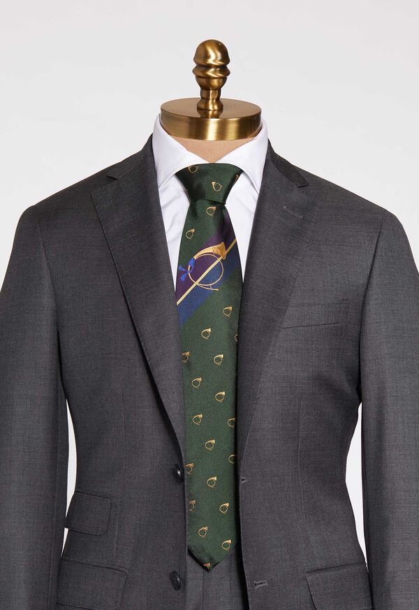 Paul Stuart Bugle Motif Stripe Silk Tie