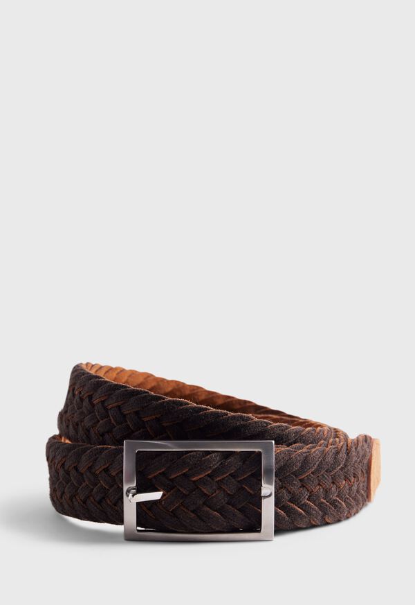 Paul Stuart Woven Suede and Wool Reversible Belt, image 2