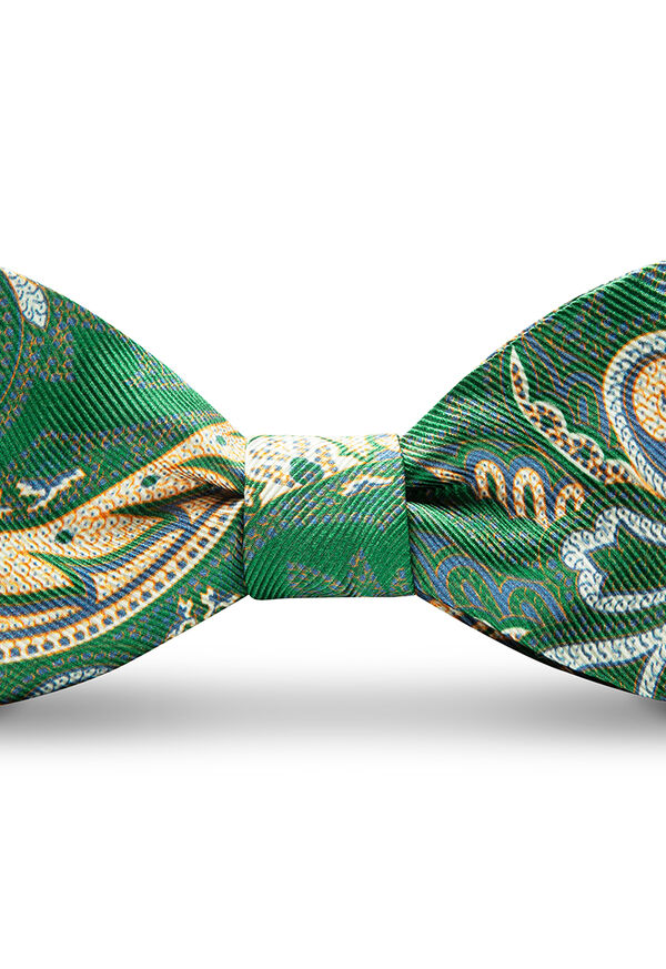 Paul Stuart Brown and Navy Paisley Bowtie, image 1