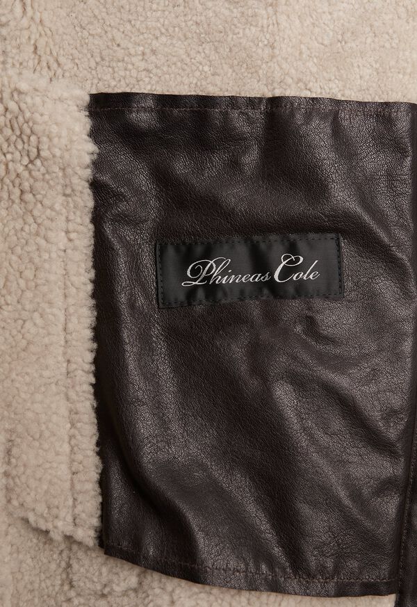 Paul Stuart Grey Shearling Bomber Jacket, image 3