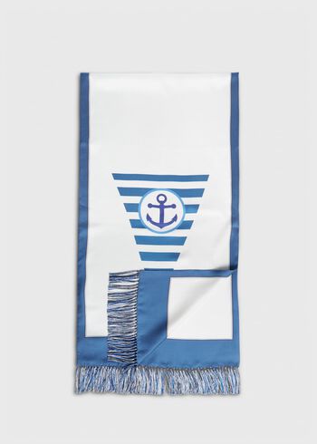 Paul Stuart Anchor Printed Silk Scarf