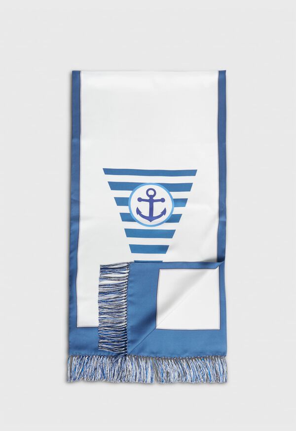 Paul Stuart Anchor Printed Silk Scarf, image 1