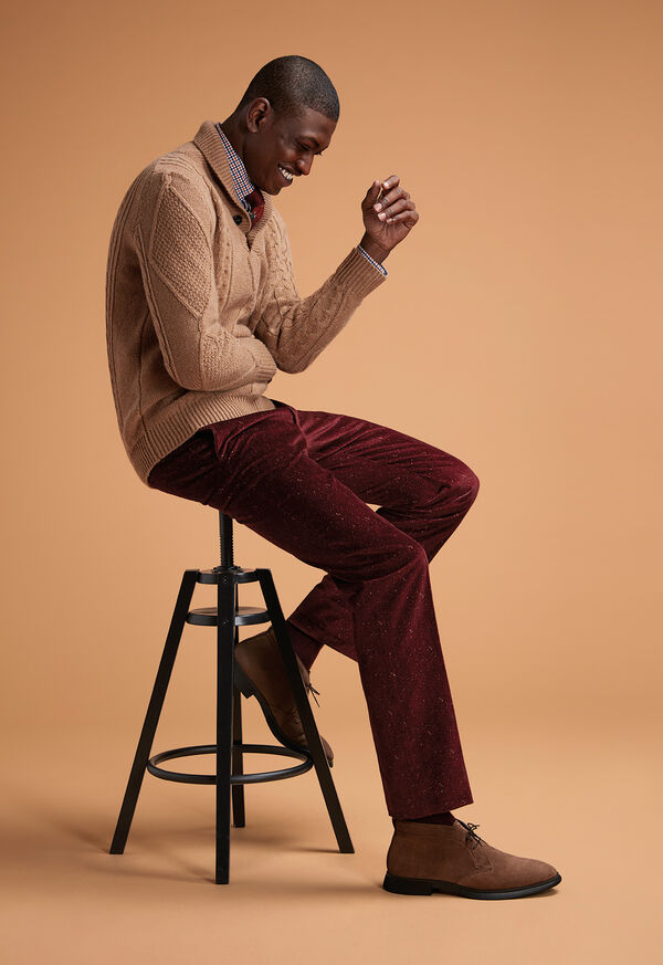Paul Stuart Cashmere Cable Knit Shawl Collar Pullover, image 2