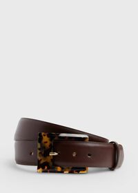 Paul Stuart Glazed Calf Tortoise Buckle Belt, thumbnail 1