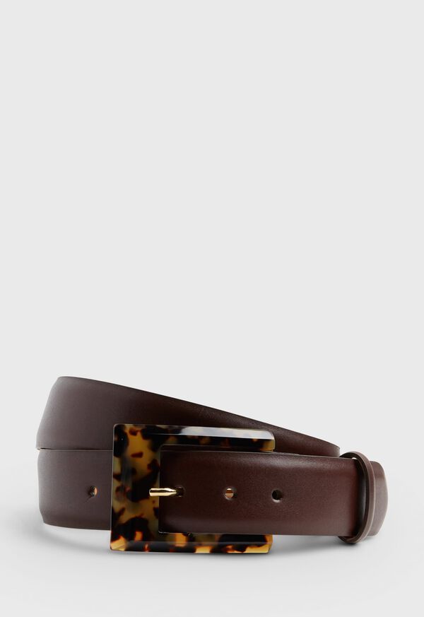 Paul Stuart Glazed Calf Tortoise Buckle Belt, image 1
